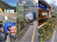 Airole, albero cade sulla linea ferroviaria: sindaco e residenti al lavoro per sgomberare i binari (Foto)
