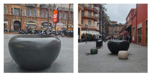 Ventimiglia, sedute e vasi: nuovo arredo urbano in via Aprosio (Foto)