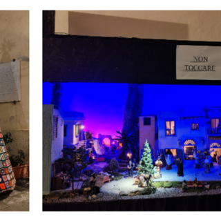 Bordighera, un albero di Natale all'uncinetto e "La via dei presepi" animano il centro storico (Foto e video)