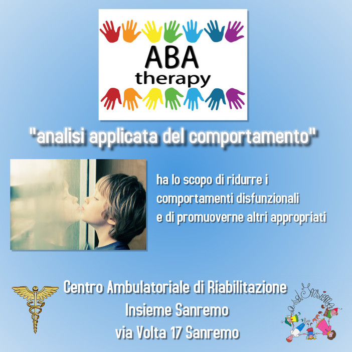 All'associazione “Insieme Sanremo” il Metodo “ABA”, un intervento educativo rivolto ai bambini con spettro autistico All'associazione “Insieme Sanremo” il Metodo “ABA”, un intervento educativo rivolto ai bambini con spettro autistico