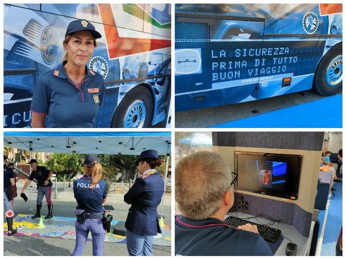 Campagna per la sicurezza stradale, tappa a Imperia per il pullman azzurro della Polizia di Stato (foto e video) Campagna per la sicurezza stradale, tappa a Imperia per il pullman azzurro della Polizia di Stato (foto e video)