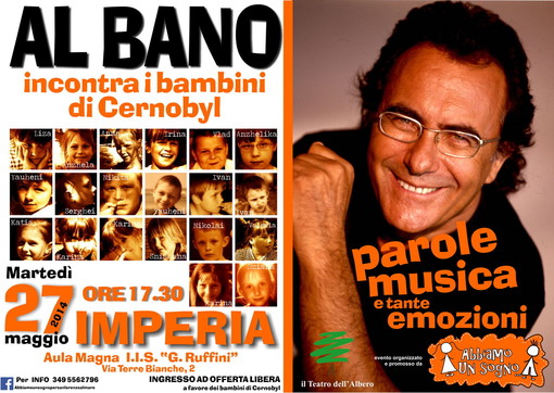 Imperia: oggi pomeriggio Al Bano incontra i bambini di Cernobyl del progetto 'Abbiamo un Sogno'