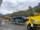 Autobus alluvionati nel deposito di Ormea: in corso le operazioni di recupero