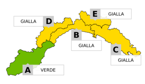 Allerta gialla per temporali su Liguria: coinvolte le province di Savona, Genova e La Spezia
