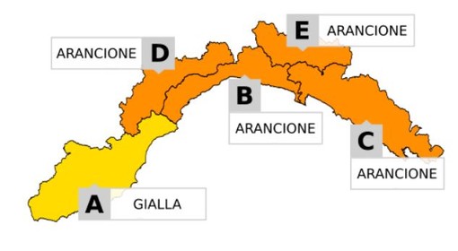 Perturbazione in arrivo dalla Francia, scatta l'allerta meteo gialla per la provincia di Imperia dalle 20, arancione sul resto della Liguria