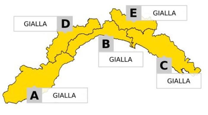 Allerta gialla per temporali sulla provincia di Imperia fino a mezzanotte