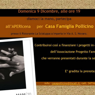Imperia: domenica 9 dicembre l'Apericena per la Casa Famiglia Pollicino