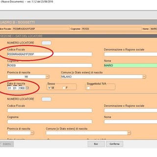 Imperia: registrazione dei contratti di locazione sul sito Agenzia delle Entrate, potreste risultare nati nel 1900 Imperia: registrazione dei contratti di locazione sul sito Agenzia delle Entrate, potreste risultare nati nel 1900