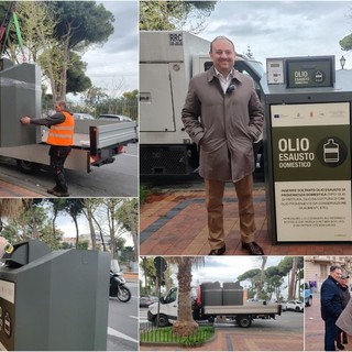 Tutela dell'ambiente, a Ventimiglia arrivano i raccoglitori informatizzati per l'olio esausto (Foto e video)