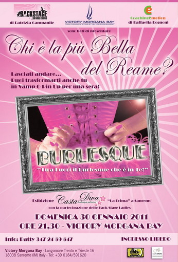 Sanremo: domenica al Victory arriva il burlesque, tutte potranno sentirsi diva per una notte Sanremo: domenica al Victory arriva il burlesque, tutte potranno sentirsi diva per una notte