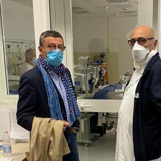 Emergenza coronavirus e ospedali liguri, consigliere regionale Brunello Brunetto (Lega) visita strutture dell’Asl1 e di Albenga