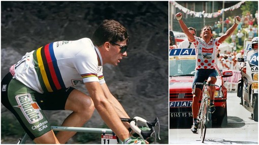 Gianni Bugno e Claudio Chiappucci, due leggende del ciclismo ad Aregai Marina (video) Gianni Bugno e Claudio Chiappucci, due leggende del ciclismo ad Aregai Marina (video)