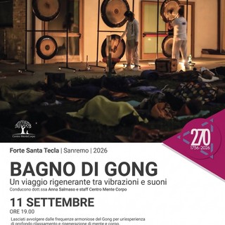 Sanremo, torna il "Bagno di Gong" al Forte di Santa Tecla Sanremo, torna il "Bagno di Gong" al Forte di Santa Tecla