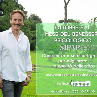 Ottobre è il Mese del Benessere Psicologico anche in Liguria: consulenze e seminari gratuiti per migliorare la qualità della vita Ottobre è il Mese del Benessere Psicologico anche in Liguria: consulenze e seminari gratuiti per migliorare la qualità della vita