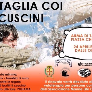 Arma di Taggia: domani in piazza Chierotti la 'Battaglia dei cuscini' in favore dei ragazzi dell'ANAS Arma di Taggia: domani in piazza Chierotti la 'Battaglia dei cuscini' in favore dei ragazzi dell'ANAS
