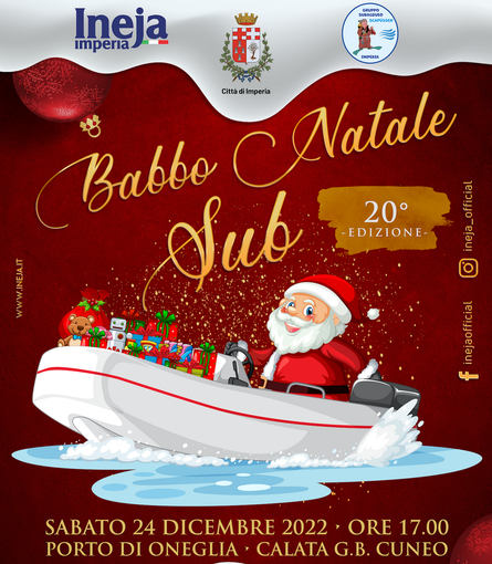 Imperia: nel pomeriggio della Vigilia ritorna la tradizionale e simpatica manifestazione dell'arrivo di Babbo Natale dal mare Imperia: nel pomeriggio della Vigilia ritorna la tradizionale e simpatica manifestazione dell'arrivo di Babbo Natale dal mare