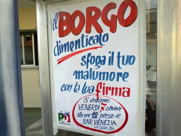 Sanremo: oggi pomeriggio al Borgo assemblea popolare organizzata dal PD