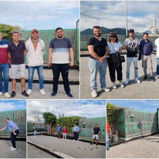 Sport e divertimento alla bocciofila di Vallecrosia: il candidato sindaco Fabio Perri sfida i campioni di pétanque (Foto e video)