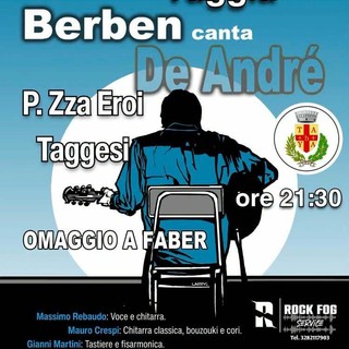 Taggia rende omaggio a Fabrizio De André: venerdì sera il concerto della Berben Band in Piazza Eroi Taggesi