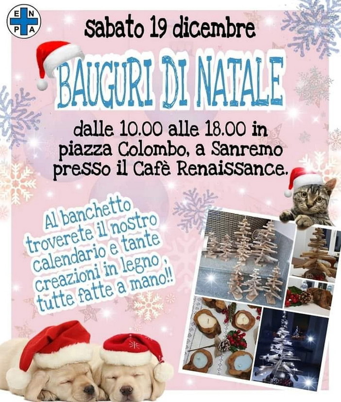 Enpa di Sanremo: domani banchetto in Piazza Colombo presso il Cafè Renaissance