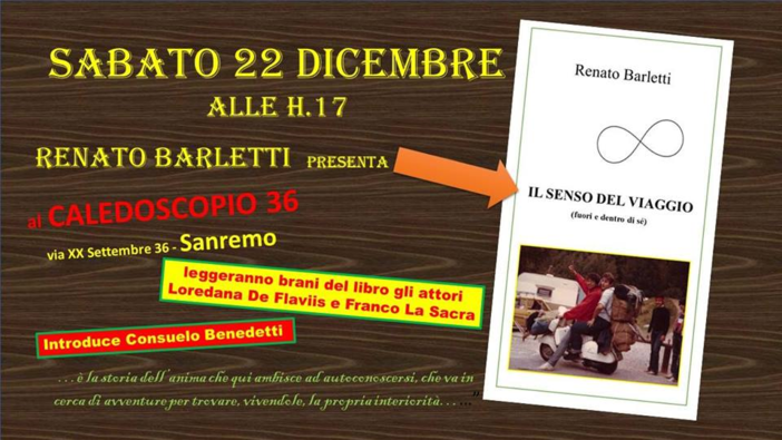 Sanremo: sabato prossimo, presentazione libro di Renato Barletti ‘Il Senso del Viaggio’