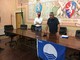 Il sindaco Chiappori e il vicesindaco Za Garibaldi durante la cerimonia del 2020