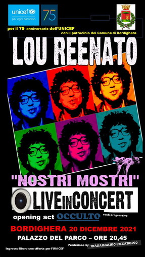 Bordighera: questa sera al Palazzo del Parco lo show “Nostri Mostri” di Lou Reenato