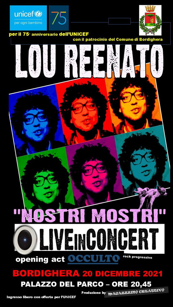 Bordighera: questa sera al Palazzo del Parco lo show “Nostri Mostri” di Lou Reenato