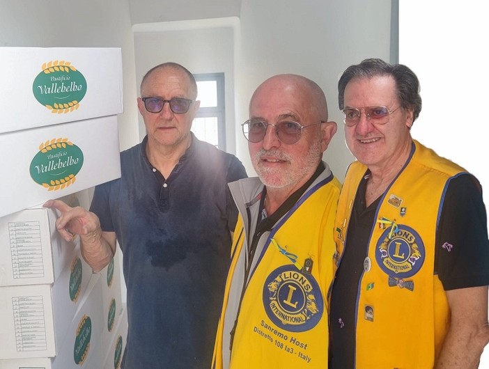 Il Lions Club Sanremo Host ringrazia il socio Giovanni Sandri del pastificio Vallebelbo