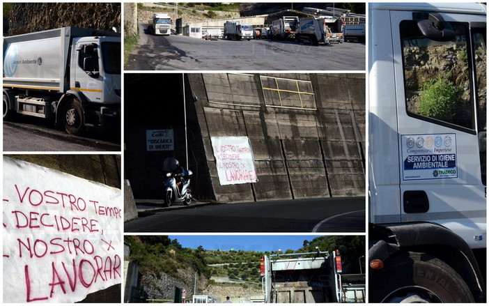 Caos alla discarica di Collette Ozotto: protesta dei dipendenti Idroedil, camion rallentati nel conferimento