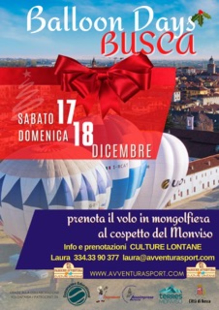 Sabato 17 e Domenica 18 Dicembre regalati un volo in mongolfiera a cospetto del Monviso Sabato 17 e Domenica 18 Dicembre regalati un volo in mongolfiera a cospetto del Monviso