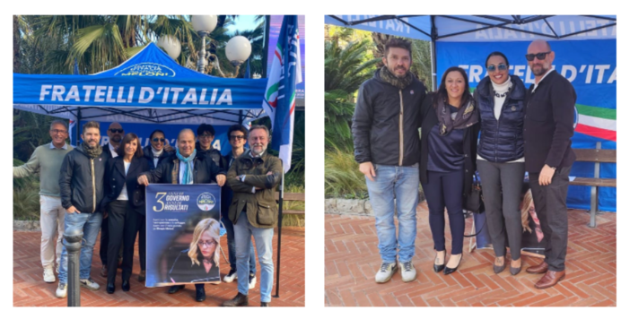 Tre anni di Governo Meloni, gazebo di Fratelli d'Italia a Bordighera (Foto) Tre anni di Governo Meloni, gazebo di Fratelli d'Italia a Bordighera (Foto)