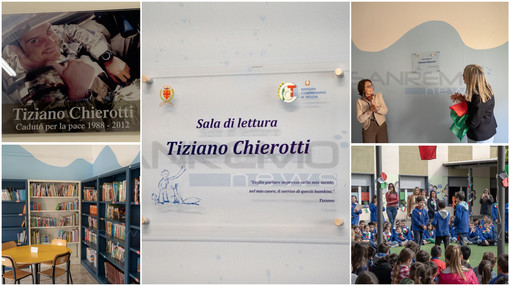 La biblioteca della scuola Mazzini di Taggia intitolata alla memoria di Tiziano Chierotti