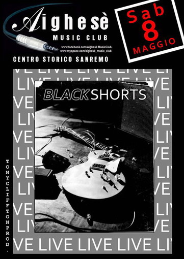 Sanremo: stasera all'Aighesč concerto dei 'Black Shorts' Sanremo: stasera all'Aighesč concerto dei 'Black Shorts'