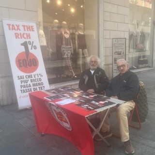 Raccolta firme per la legge di iniziativa popolare sull1% equo, banchetti di Rifondazione Comunista a Sanremo Raccolta firme per la legge di iniziativa popolare sull1% equo, banchetti di Rifondazione Comunista a Sanremo