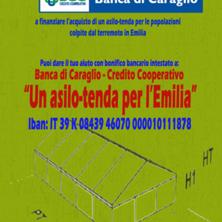 'Un asilo tenda per l'Emilia': parte la raccolta fondi della Banca di Caraglio per i terremotati