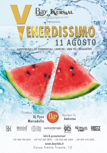 A Sanremo il venerdì è "...SSIMO": questa sera al BAY CLUB il primo appuntamento di quattro eventi imperdibili A Sanremo il venerdì è "...SSIMO": questa sera al BAY CLUB il primo appuntamento di quattro eventi imperdibili