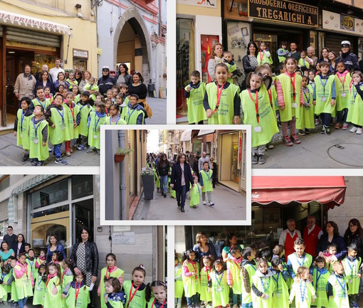 Sanremo: i bimbi della scuola dell'Infanzia Santa Marta a lezione presso i negozi storici della città