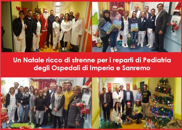 Un Natale ricco di strenne per i reparti di Pediatria degli Ospedali di Imperia e Sanremo Un Natale ricco di strenne per i reparti di Pediatria degli Ospedali di Imperia e Sanremo
