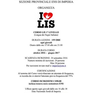 Imperia: iscrizioni aperte al corso per imparare la lingua dei segni italiana Imperia: iscrizioni aperte al corso per imparare la lingua dei segni italiana