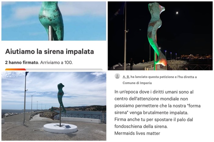 Imperia, il web si mobilita per 'aiutare la sirena impalata' al grido di "Mermaids lives matter"