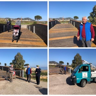 Imperia, riconsegnato alla città il ponte del parco urbano. Gagliano: "Lavori celeri, ma adesso ci vuole il giusto rispetto da parte di tutti" (foto)