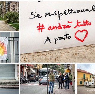 Emergenza Coronavirus: ad Arma di Taggia e Riva Ligure negozi chiusi, strade deserte e poche persone in giro ma... #AndràTuttoBene Emergenza Coronavirus: ad Arma di Taggia e Riva Ligure negozi chiusi, strade deserte e poche persone in giro ma... #AndràTuttoBene