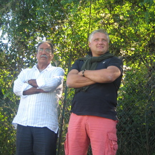 a sinistra Sinagra in tribuna al "Corrent" a fianco del presidente Gagliano