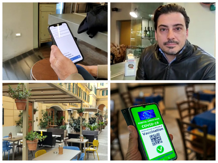 Imperia, primo giorno di green pass obbligatorio nei pubblici esercizi. Calvi (Fipe): "Ne avremmo fatto a meno, ma dobbiamo lasciarci alle spalle un anno e mezzo di pandemia” (video)