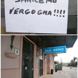 Sanremo: toilette chiuse all'ex stazione dei treni. Turisti sdegnati lasciano cartelli di protesta