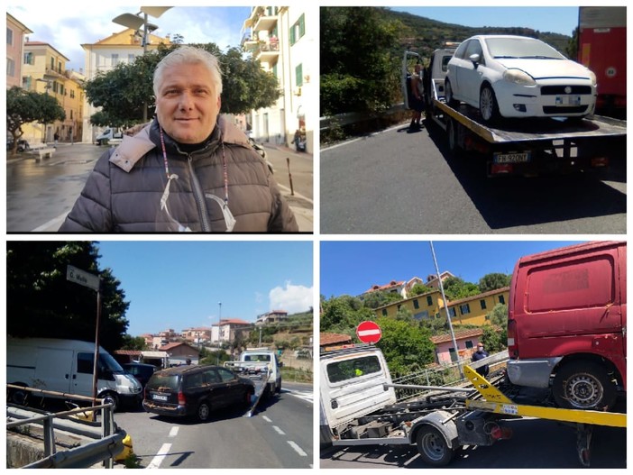 Imperia, contrasto all'abbandono 'selvaggio' di veicoli sul territorio: rimosse auto in via Argine Destro, Santa Lucia e Molle (foto)