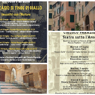 Imperia, letteratura e teatro accendono le serate estive del Parasio Imperia, letteratura e teatro accendono le serate estive del Parasio