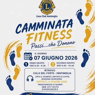 Ventimiglia, il Lions Club organizza una speciale "Camminata Fitness “Passi …..che Donano"