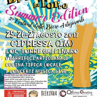 Cipressa: ad Agosto ritorna "Birre vive sotto la Torre Summer edition". Tre giorni di birre artigianali, rock e cucina ligure